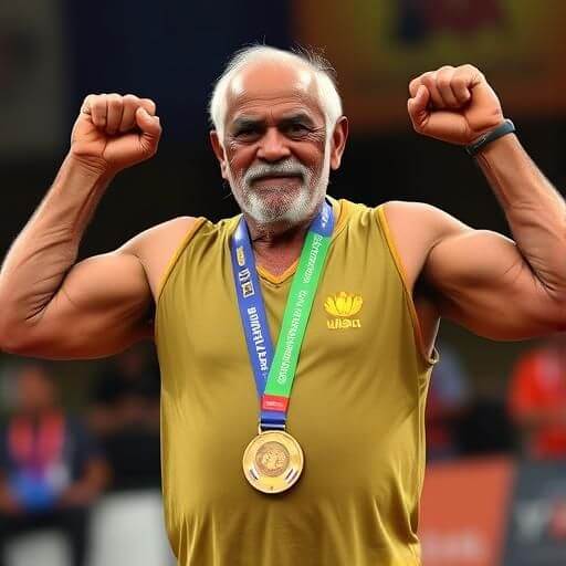 71‑летний индийский силовик завоевал золотую медаль на Азиатском чемпионате мастеров.